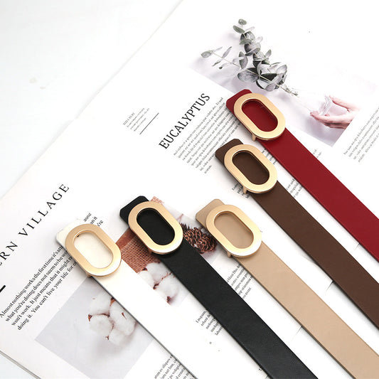 Unisex Leather Snap Belt
