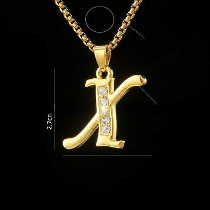 Golden Initial Letter Necklace