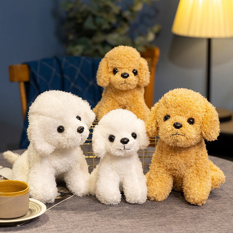 Realistic Curly Teddy Dog Plush Toy