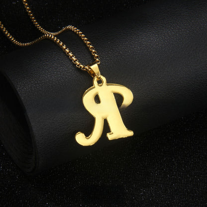 Golden Initial Letter Necklace