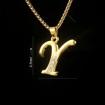 Golden Initial Letter Necklace