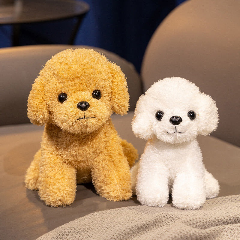 Realistic Curly Teddy Dog Plush Toy