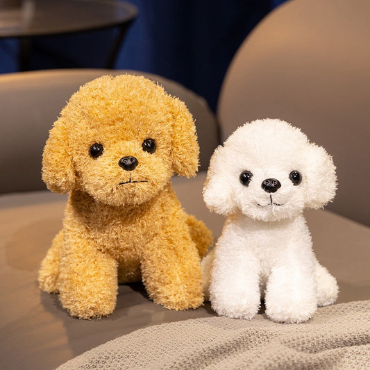 Realistic Curly Teddy Dog Plush Toy