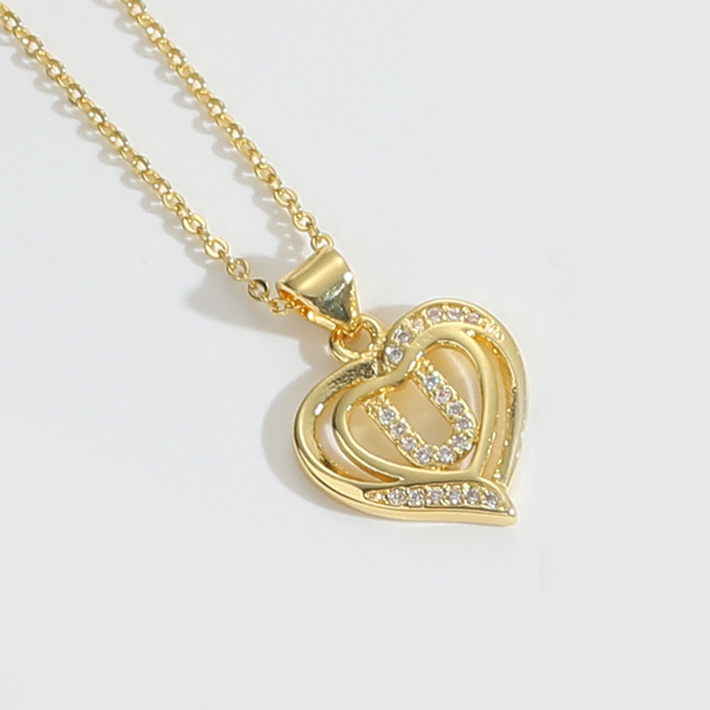 Heart Initial Necklace Gift