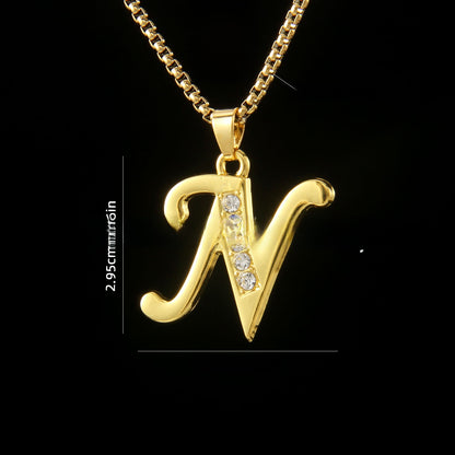 Golden Initial Letter Necklace