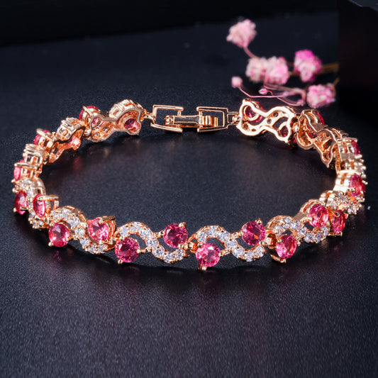 Colorful Wave Zircon Bracelet