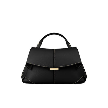 Polene Smile Pleated Genuine Leather Crossbody Bag