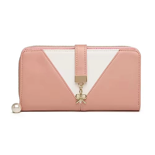 Miss Lulu Women’s Tri-Color PU Leather Long Wallet Clutch