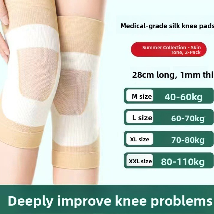 Anti-Slip Silk Knee Warmer Lightweight Knee Support Sleeve