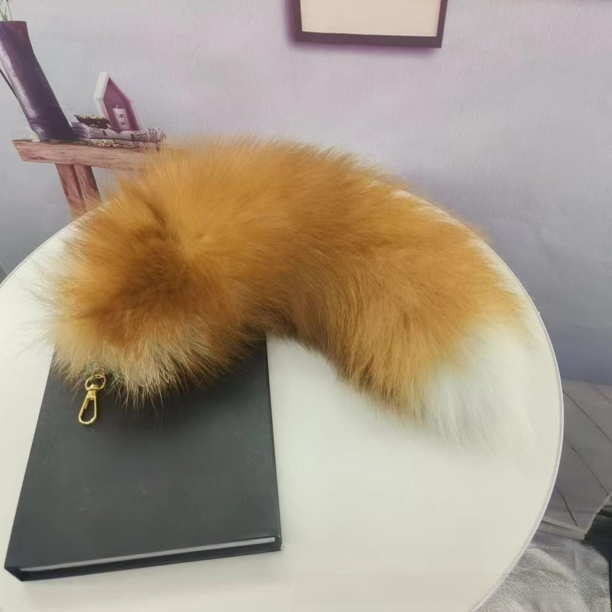 Plush Fox Tail Keychain Charm