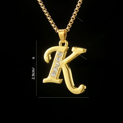 Golden Initial Letter Necklace