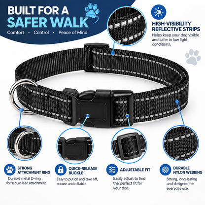 Reflective Adjustable Dog Collar