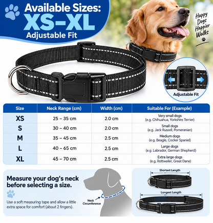 Reflective Adjustable Dog Collar