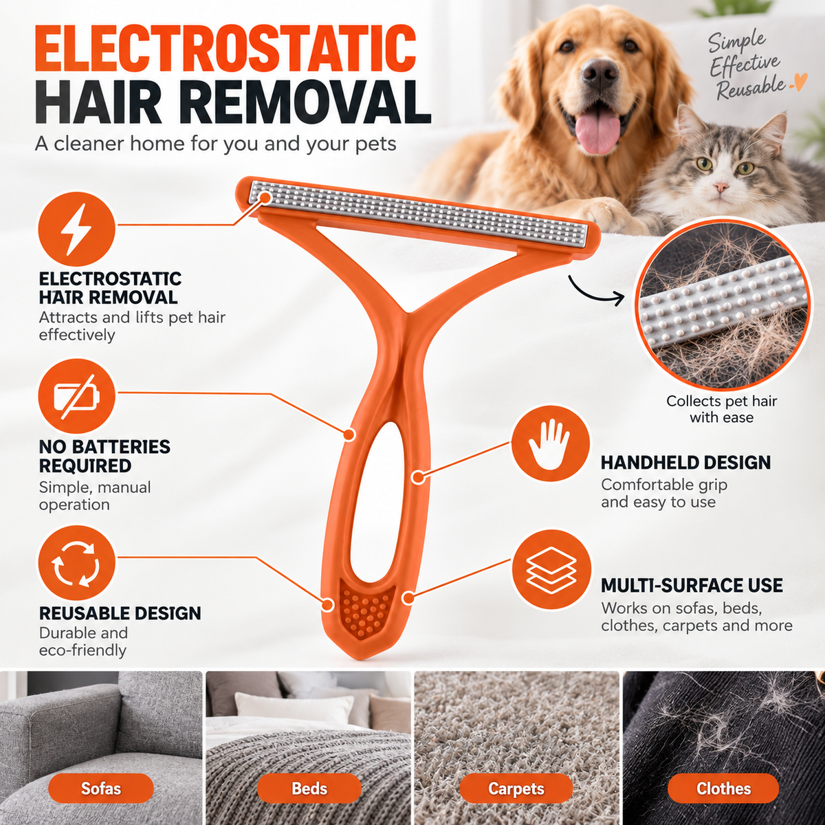 Manual Pet Hair Remover