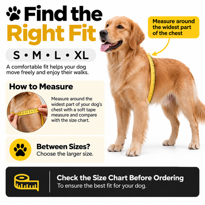 Padded Reflective Dog Harness in Sizes S-XL
