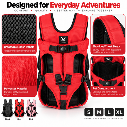 Hug-Style Chest Pet Carrier Backpack Breathable Mesh S-XL