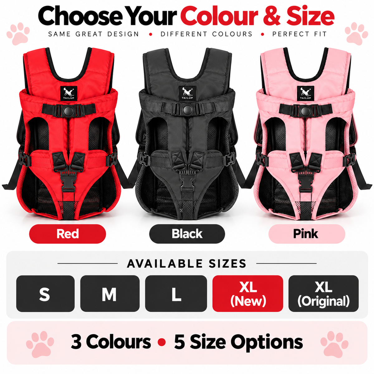 Hug-Style Chest Pet Carrier Backpack Breathable Mesh S-XL