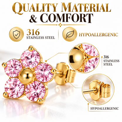 18K Gold Stud Plated Earrings