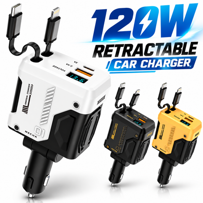 120W Retractable Car Charger