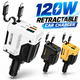 120W Retractable Car Charger