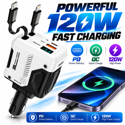 120W Retractable Car Charger