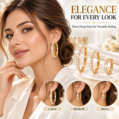 3 Pairs Hoop Earrings Set