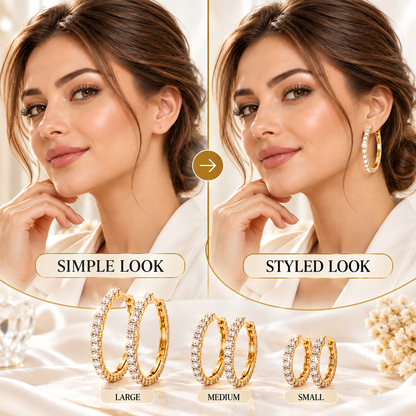 3 Pairs Hoop Earrings Set