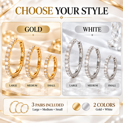 3 Pairs Hoop Earrings Set