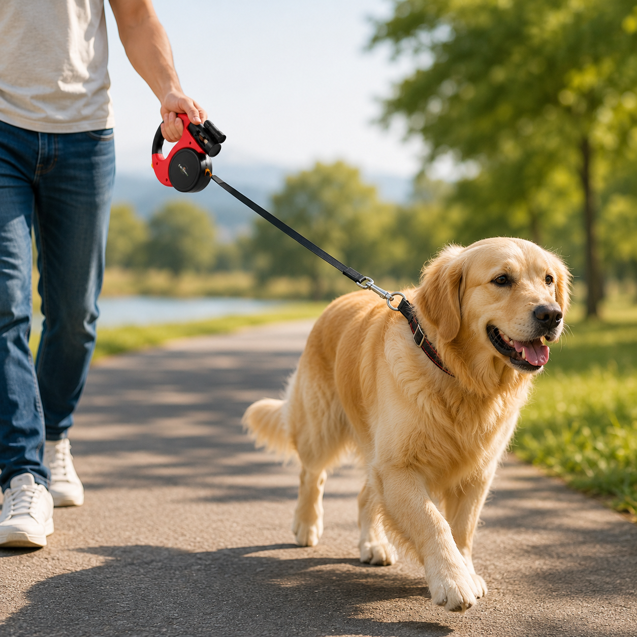 2 In 1 Retractable Dog Leash