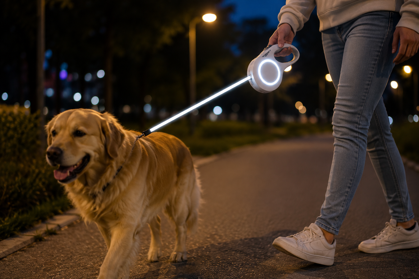 LED Retractable Dog Leash