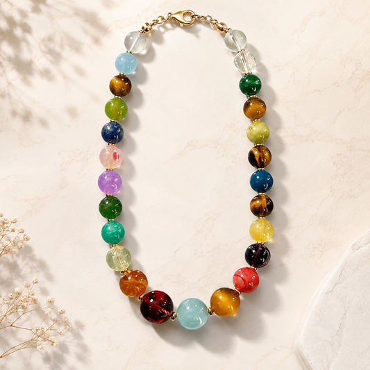 Crystal Round Bead Necklace