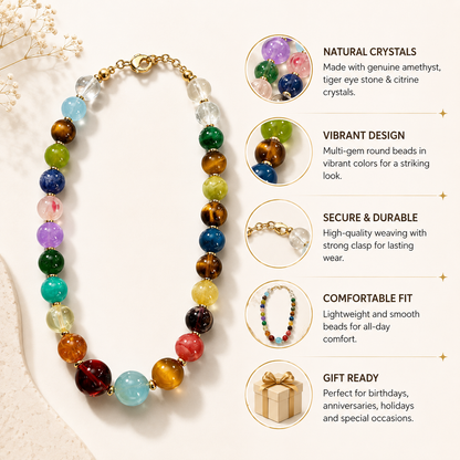 Crystal Round Bead Necklace