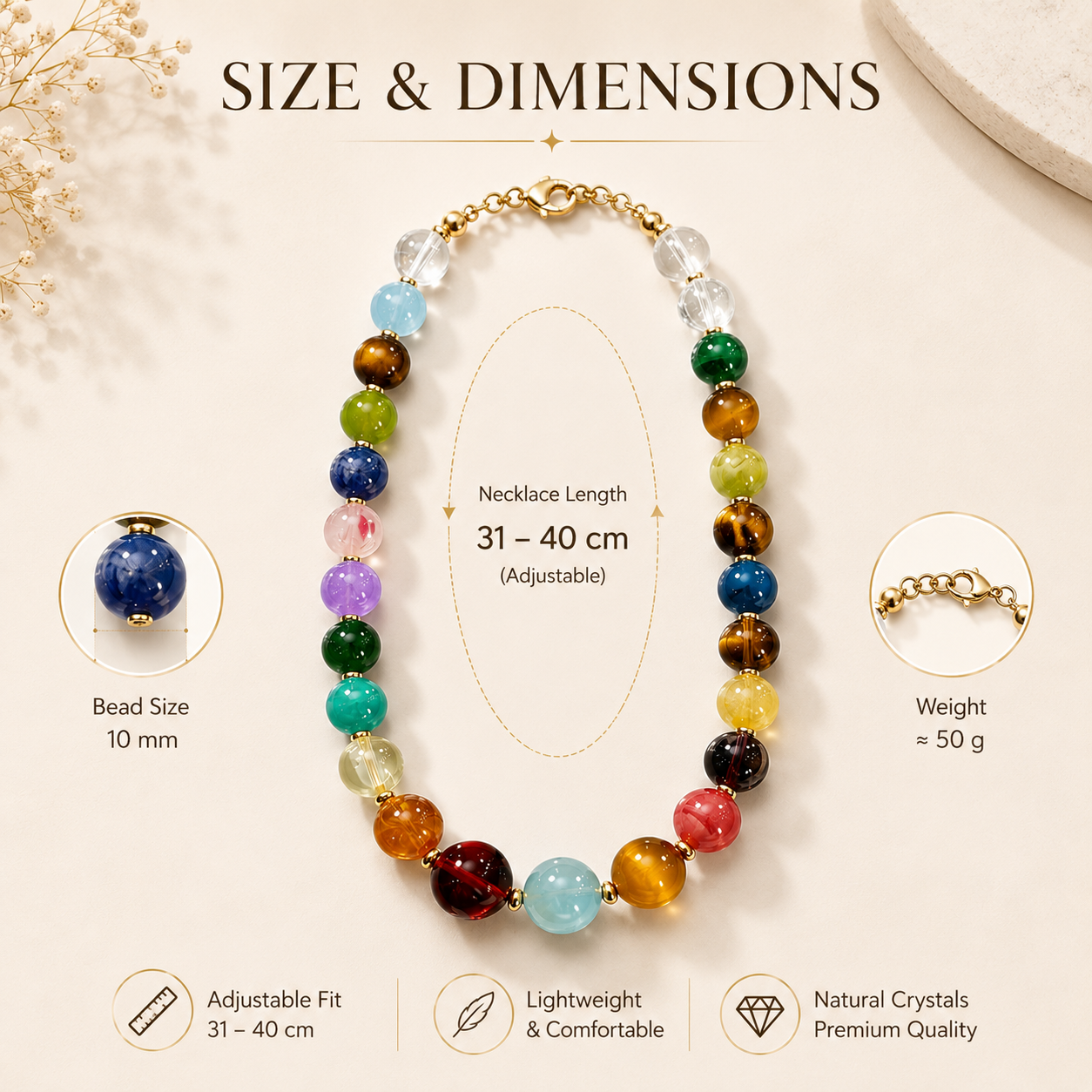 Crystal Round Bead Necklace