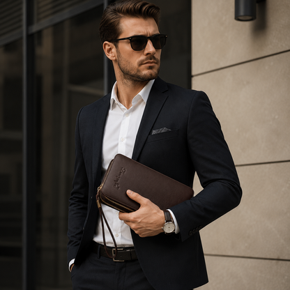 Genuine Leather Men's Clutch Bag