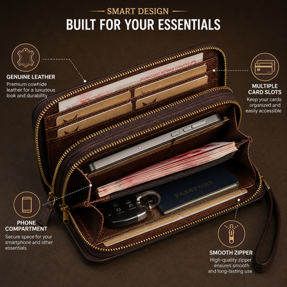 Genuine Leather Men's Clutch Bag