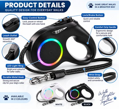 LED Retractable Dog Leash