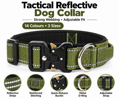 Tactical Dog Collar with Reflective Strips