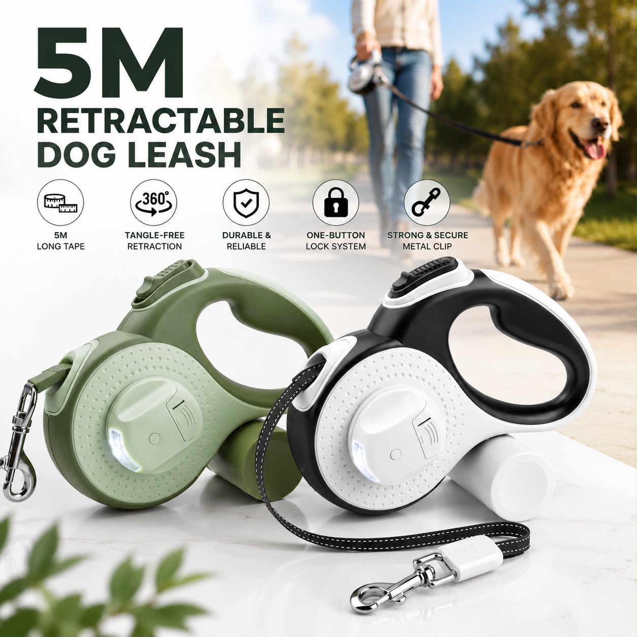 5M Retractable Dog Leash