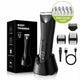 Waterproof Body Hair Trimmer for Men – Mute Electric Razor with Replaceable Ceramic Blade for Groin & Body Grooming