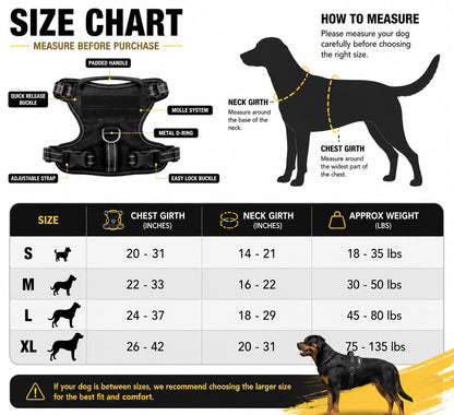 Heavy Duty Tactical Dog Harness