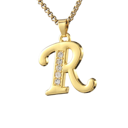 Golden Initial Letter Necklace
