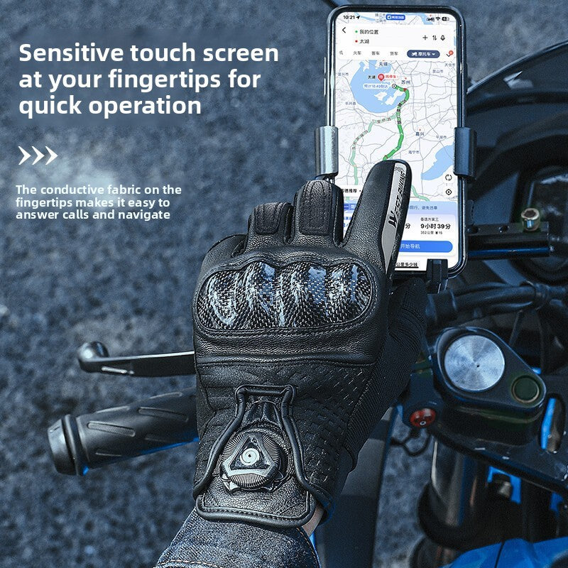 Genuine Sheepskin Motorcycle Riding Gloves
