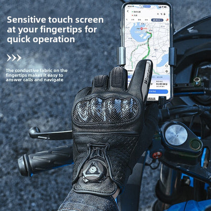 Genuine Sheepskin Motorcycle Riding Gloves