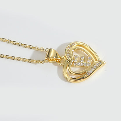 Heart Initial Necklace Gift