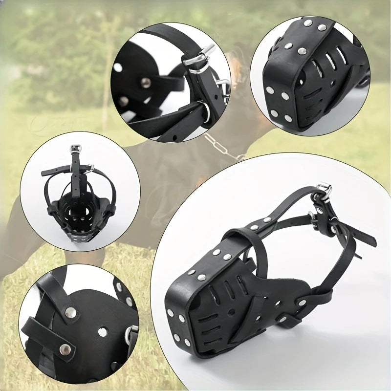 Adjustable Leather Dog Muzzle