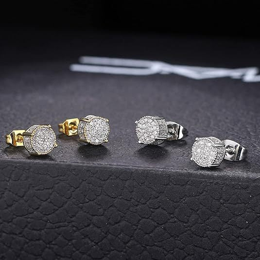 Full Pave Zircon Stud Earrings