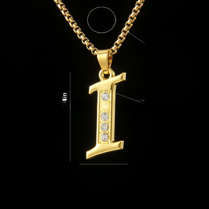 Golden Initial Letter Necklace