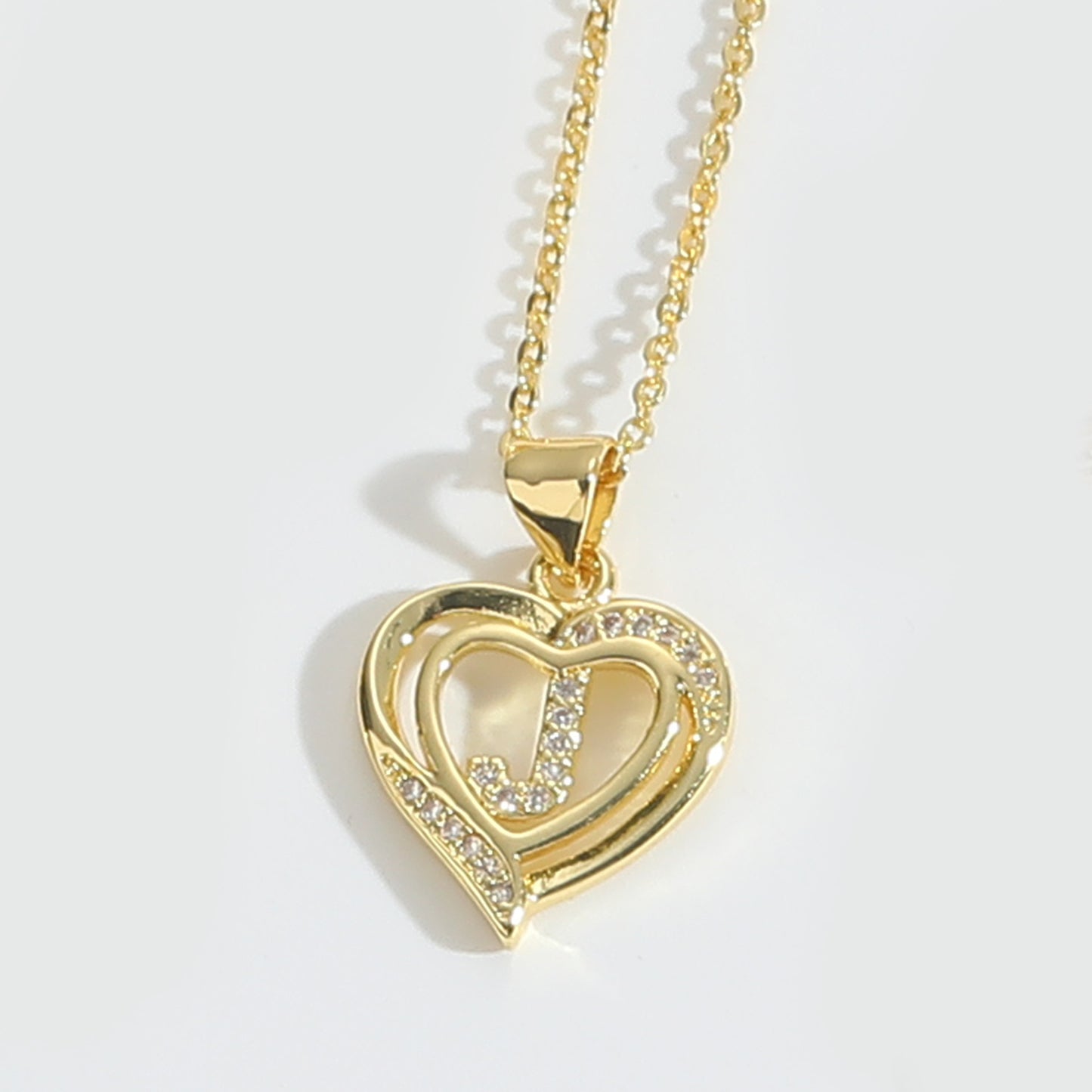 Heart Initial Necklace Gift