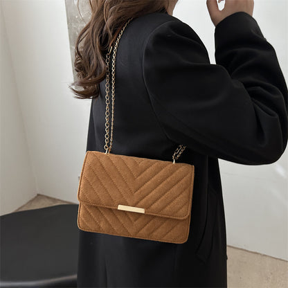Women's Quilted Chain Shoulder Bag