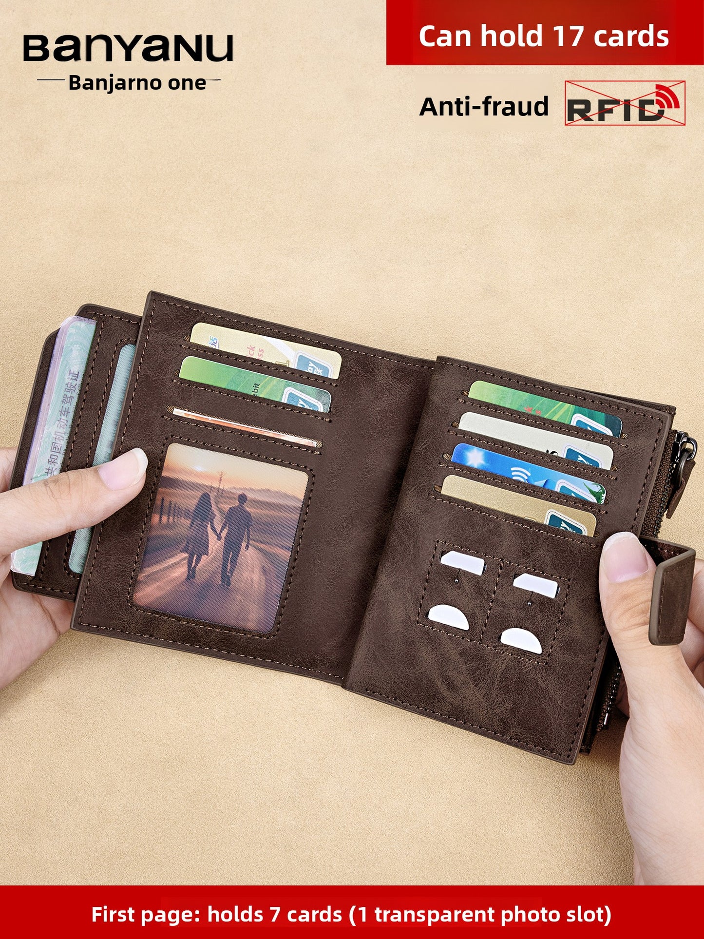 Men's Genuine Leather RFID Blocking Wallet